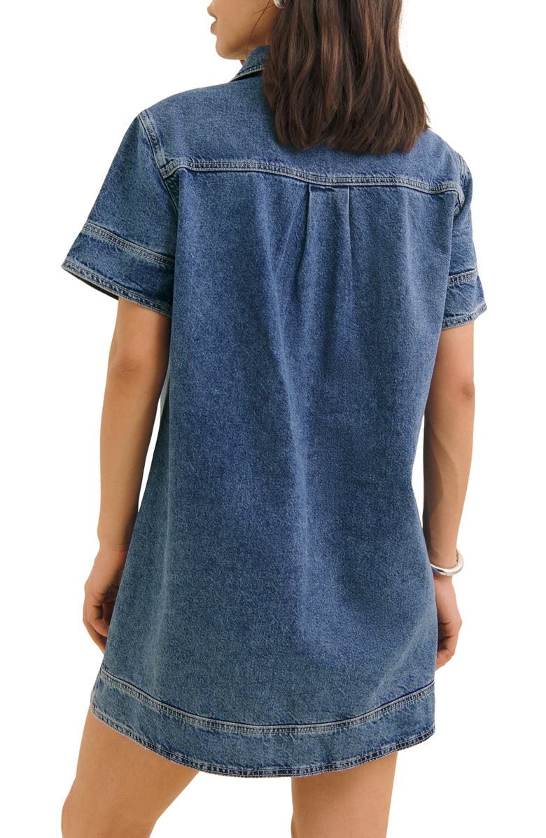 Reformation Clark Denim Minidress, Alternate, color, Greely