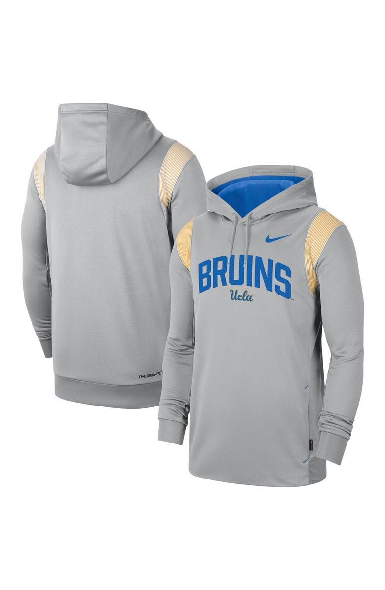 Nike Men's Nike Gray UCLA Bruins 2022 Game Day Sideline Performance Pullover Hoodie, Alternate, color, Gray