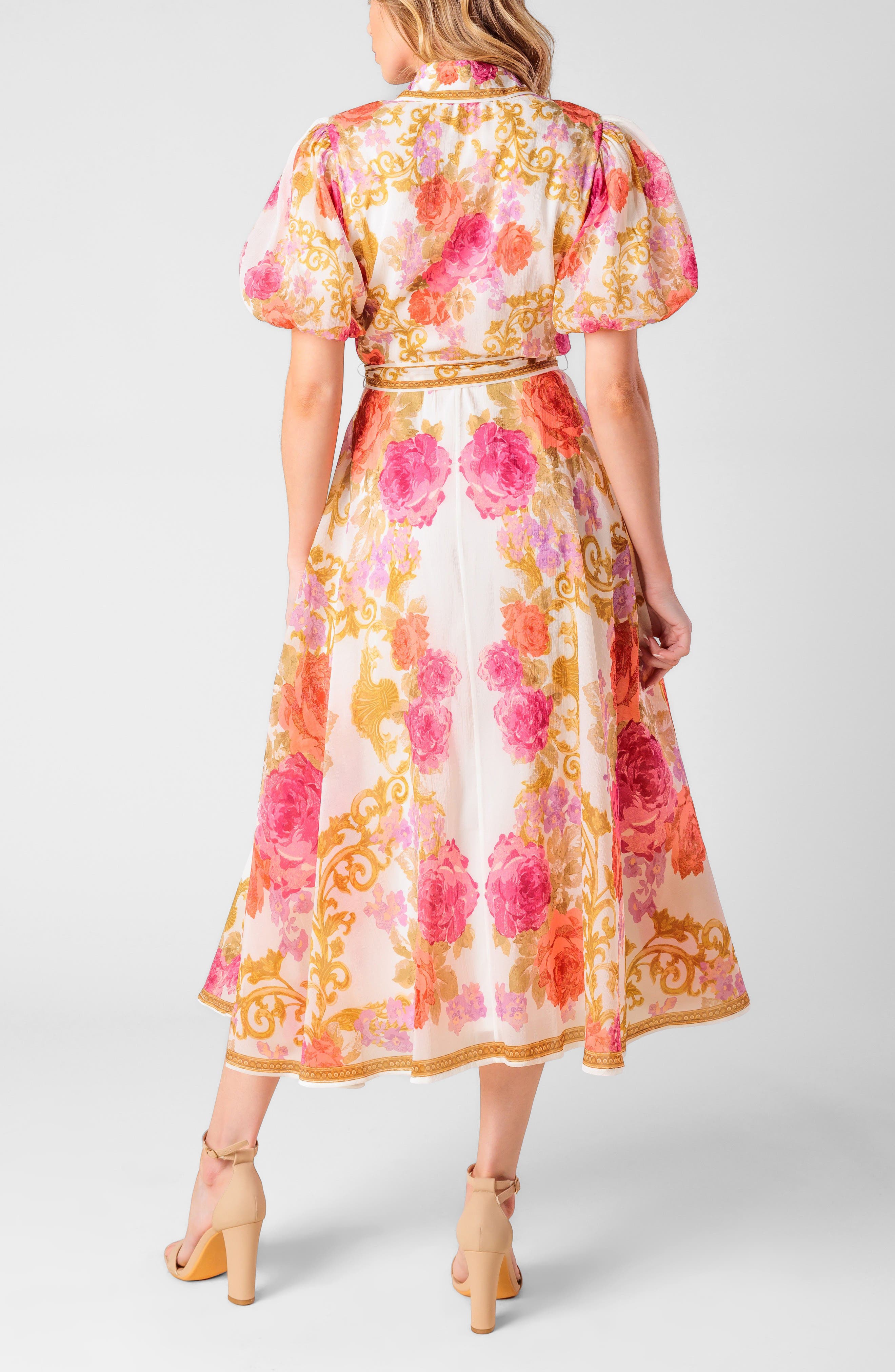 Floral Puff Sleeve Shirtdress - image 2