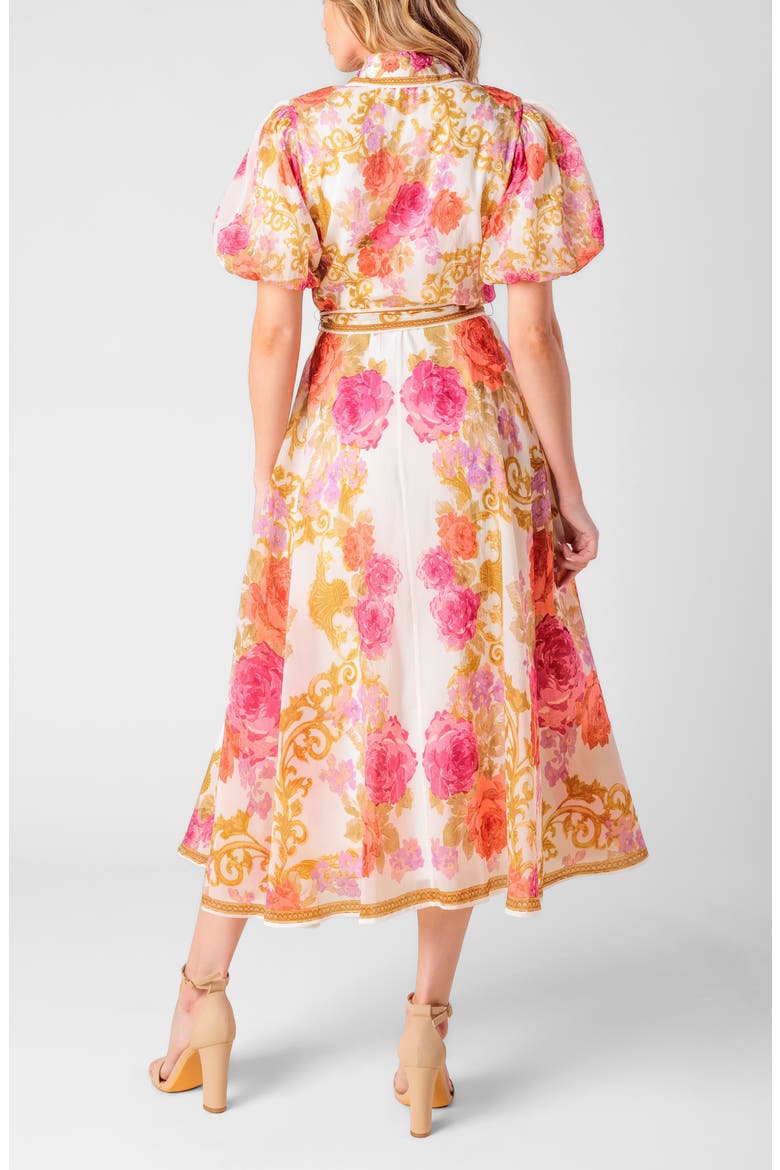 Floral Puff Sleeve Shirtdress, Alternate, color, IVORY FLORAL