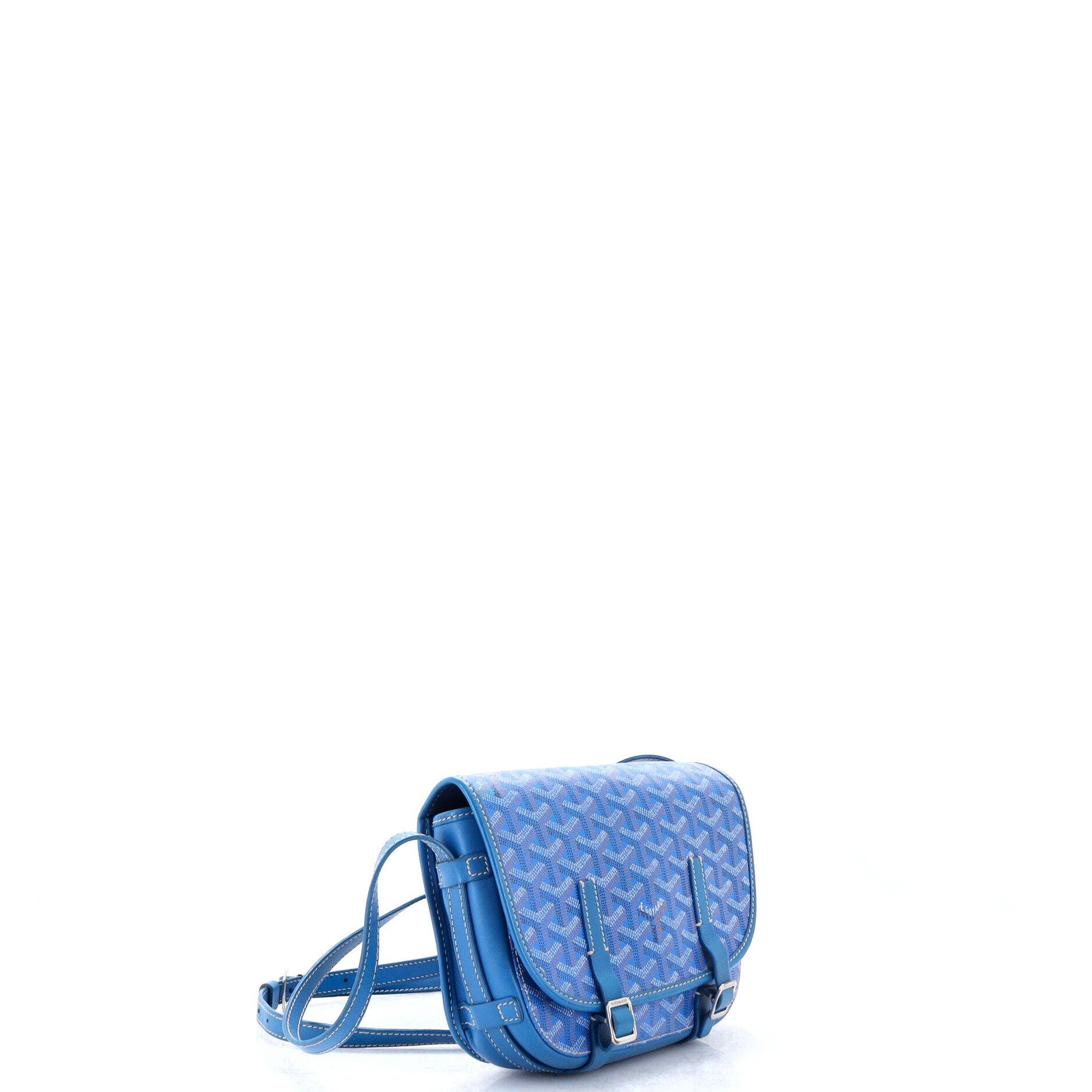 Belvedere Messenger Bag Coated Canvas with Leather PM, Alternate, color, Blue