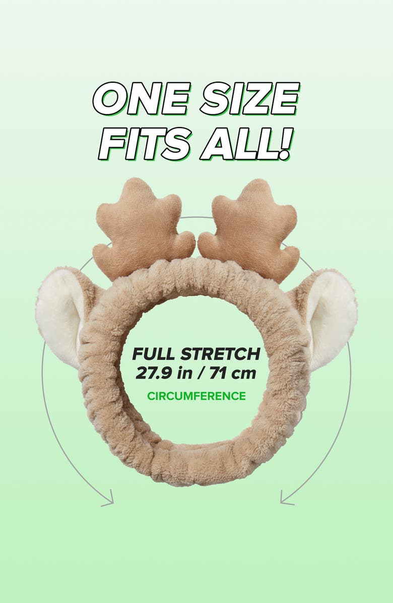 I DEW CARE Reindeer Skincare Headband, Alternate, color, Brown