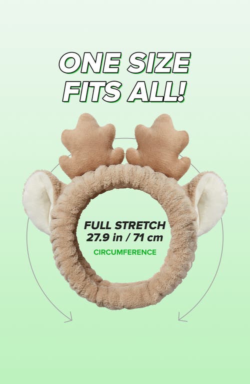 I Dew Care Reindeer Skincare Headband In Brown