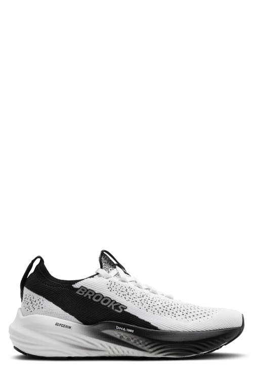 Brooks Glycerin Stealthfit 22 Running Shoe In White/grey/black