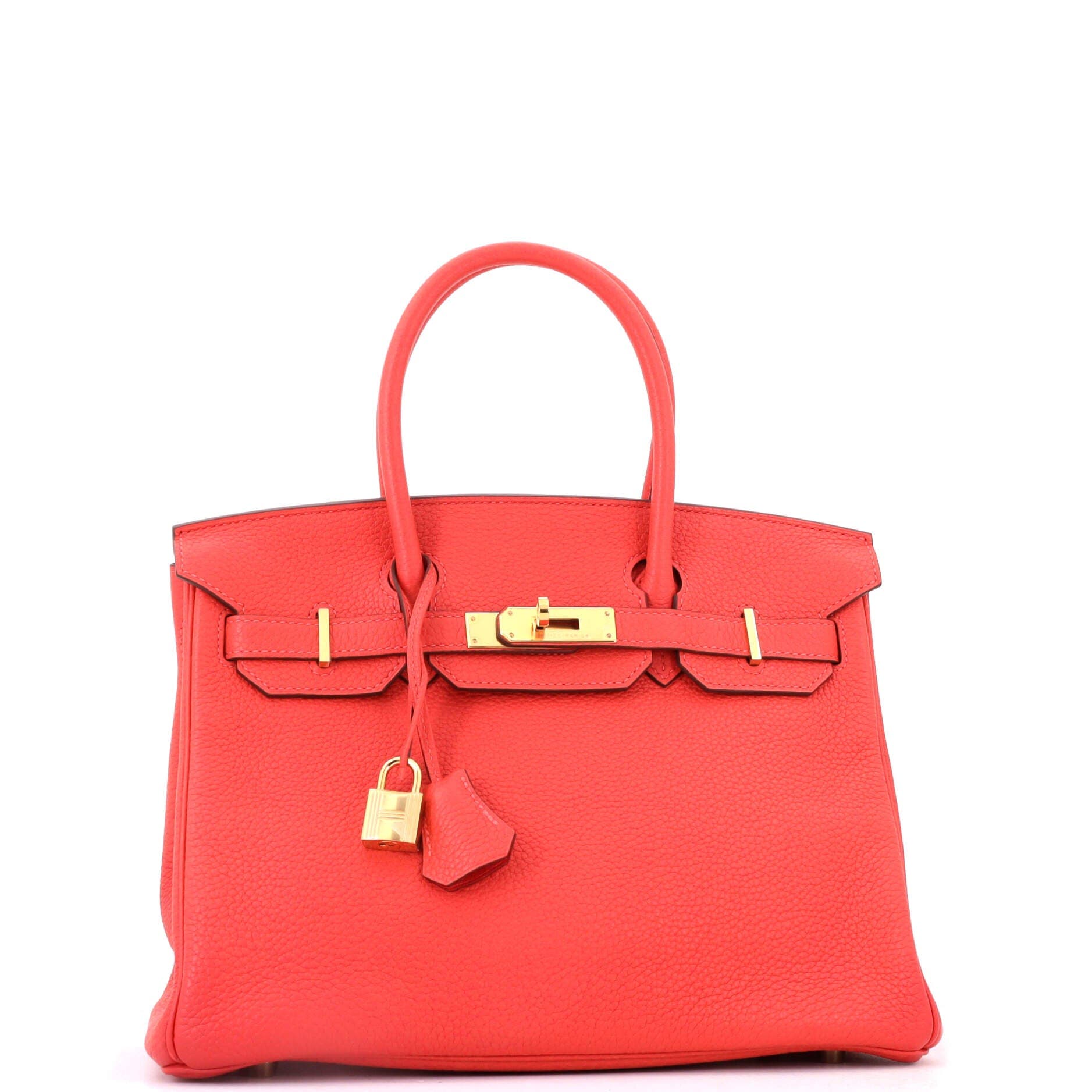 Birkin Handbag Red Clemence with Gold Hardware 30, Alternate, color, Red