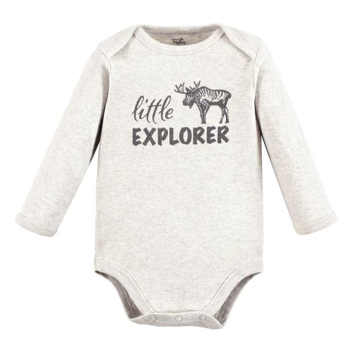 Touched By Nature Organic Cotton Long-sleeve Bodysuits In Multi