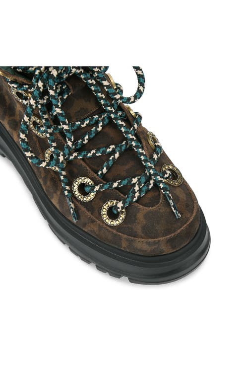 Kurt Geiger Kensington Crystal-embellished Leopard Boots In Brown
