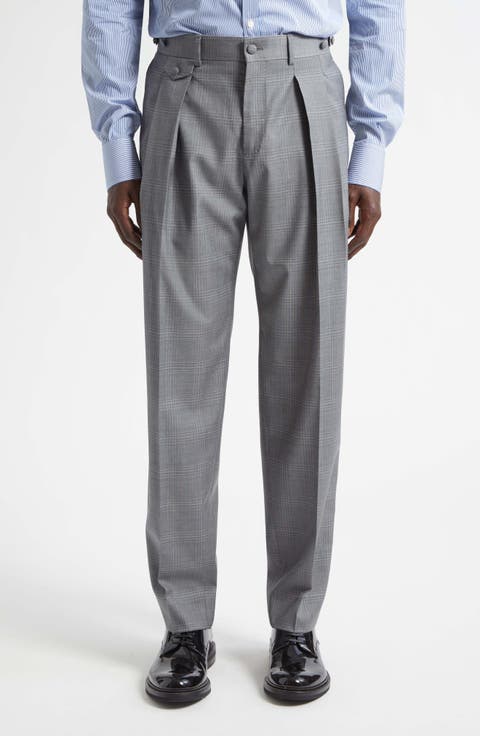 Cavallo Pleated Plaid Virgin Wool Pants