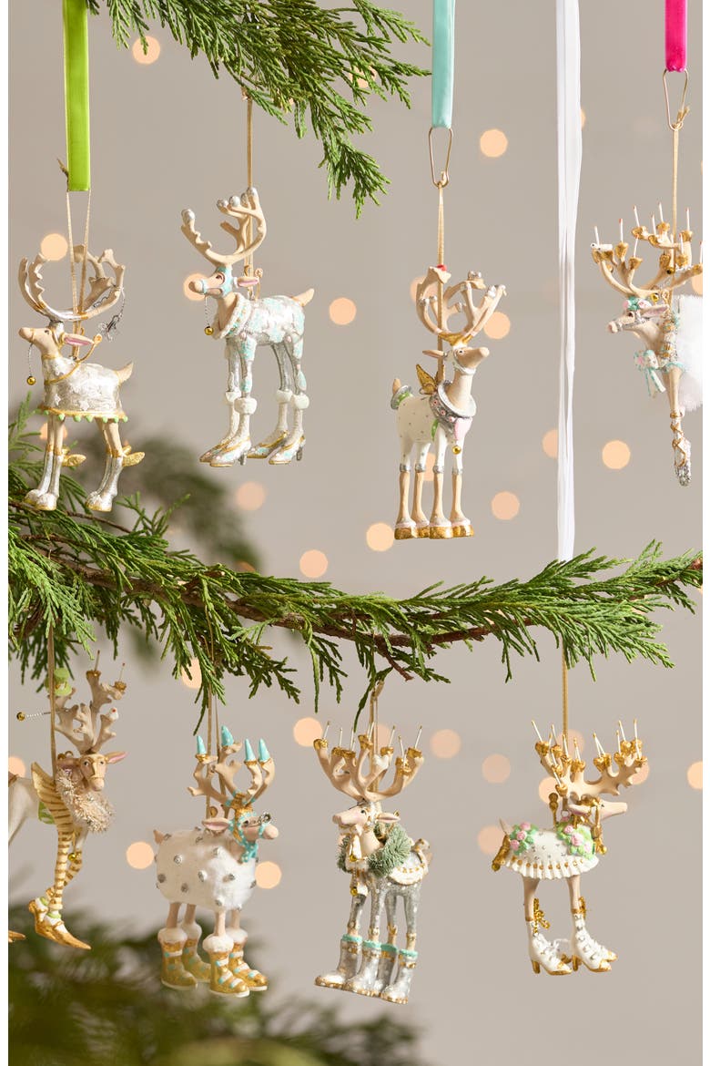 Patience Brewster Moonbeam 8-Piece Reindeer Ornament Set, Alternate, color, MULTI