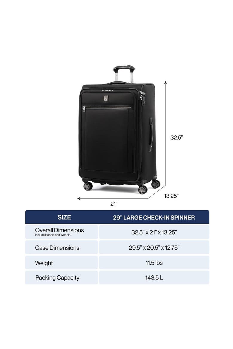 Platinum Elite Softside Expandable 29" Large Checked Spinner Luggage, Alternate, color, True Navy Blue