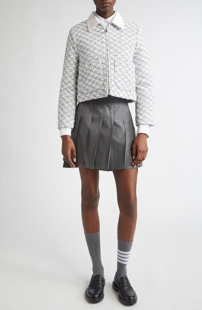 Thom Browne Patch Pocket Down Golf Jacket, Alternate, color, Medium Grey