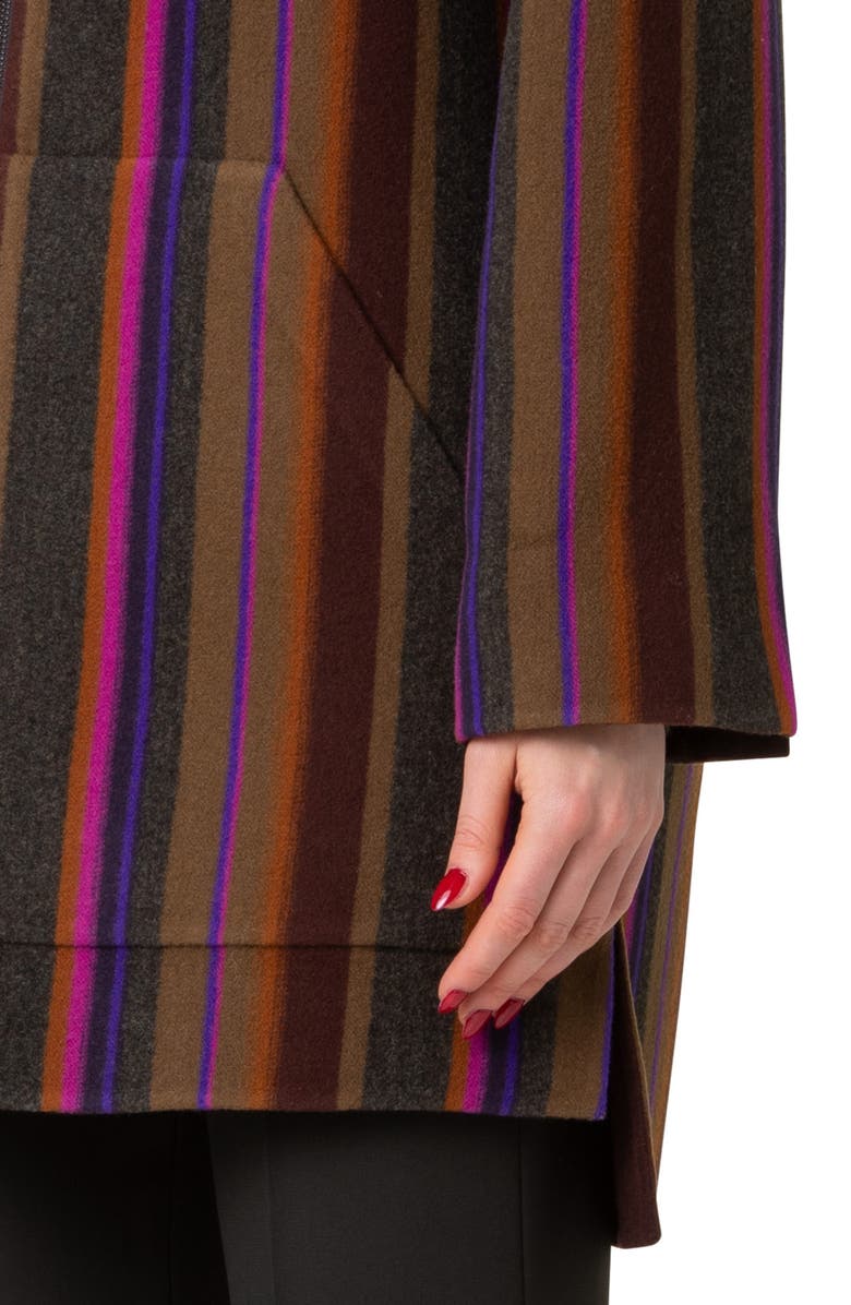 Akris Fabiola Stripe Double Face Wool Coat, Alternate, color,