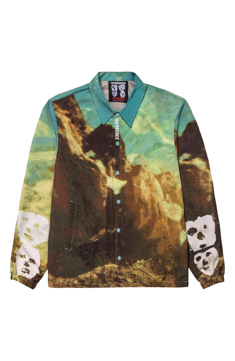 PLEASURES Remain Satin Coach Jacket, Alternate, color, Black