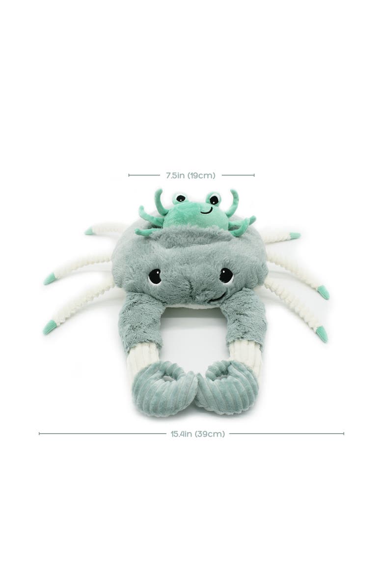Les Ptipotos Crab Mom & Her Baby - Secret Keeper Plush Toy, Eco-Friendly, Soft & Washable, Alternate, color, Mint