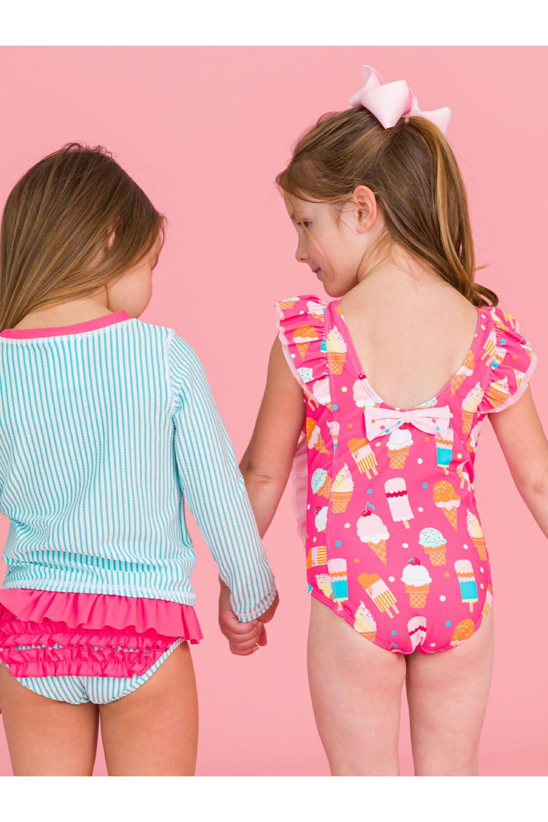 Girls UPF50+ Waterfall One Piece, Alternate, color, Sweet Scoops