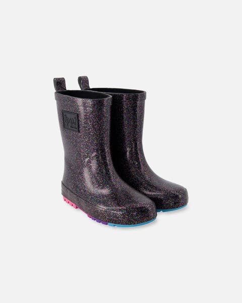 Rain Boots in Glitter Natural Rubber (Toddler, Little Kid & Big Kid)