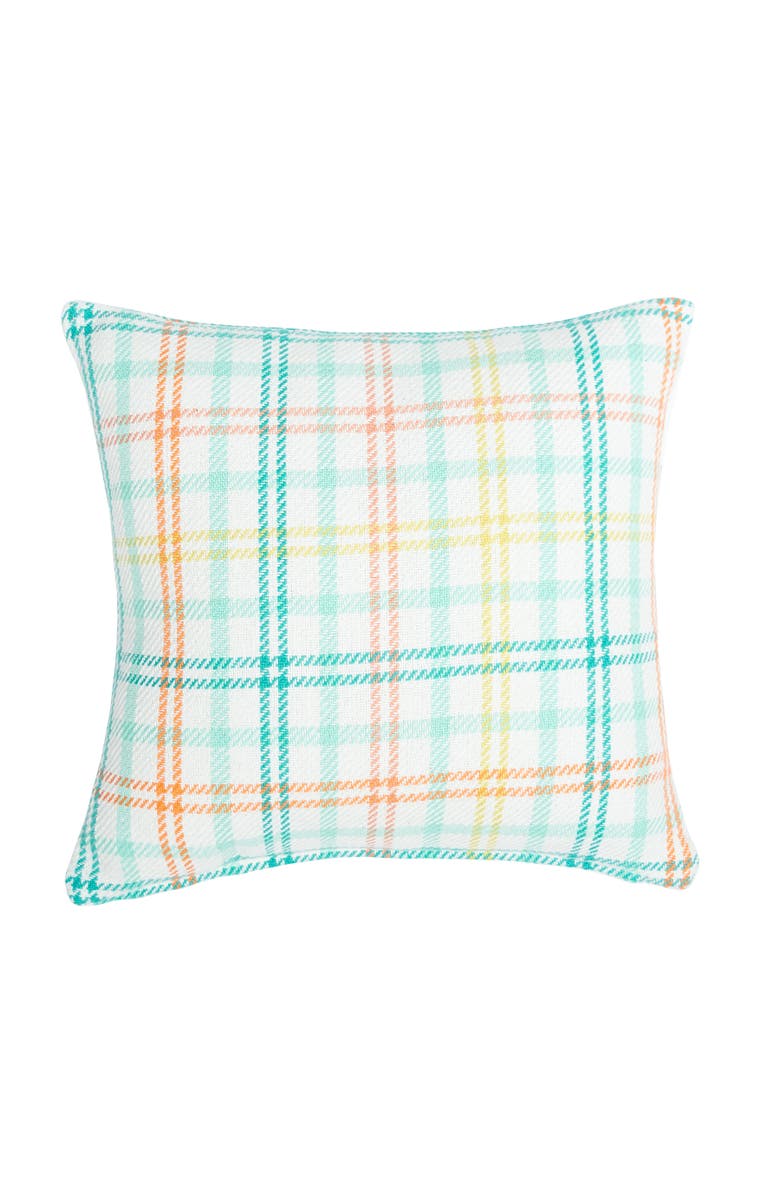 C&F Home Bunny Trail Plaid Cotton Blend Easter Accent Throw Pillow 18" x 18", Main, color, Blue