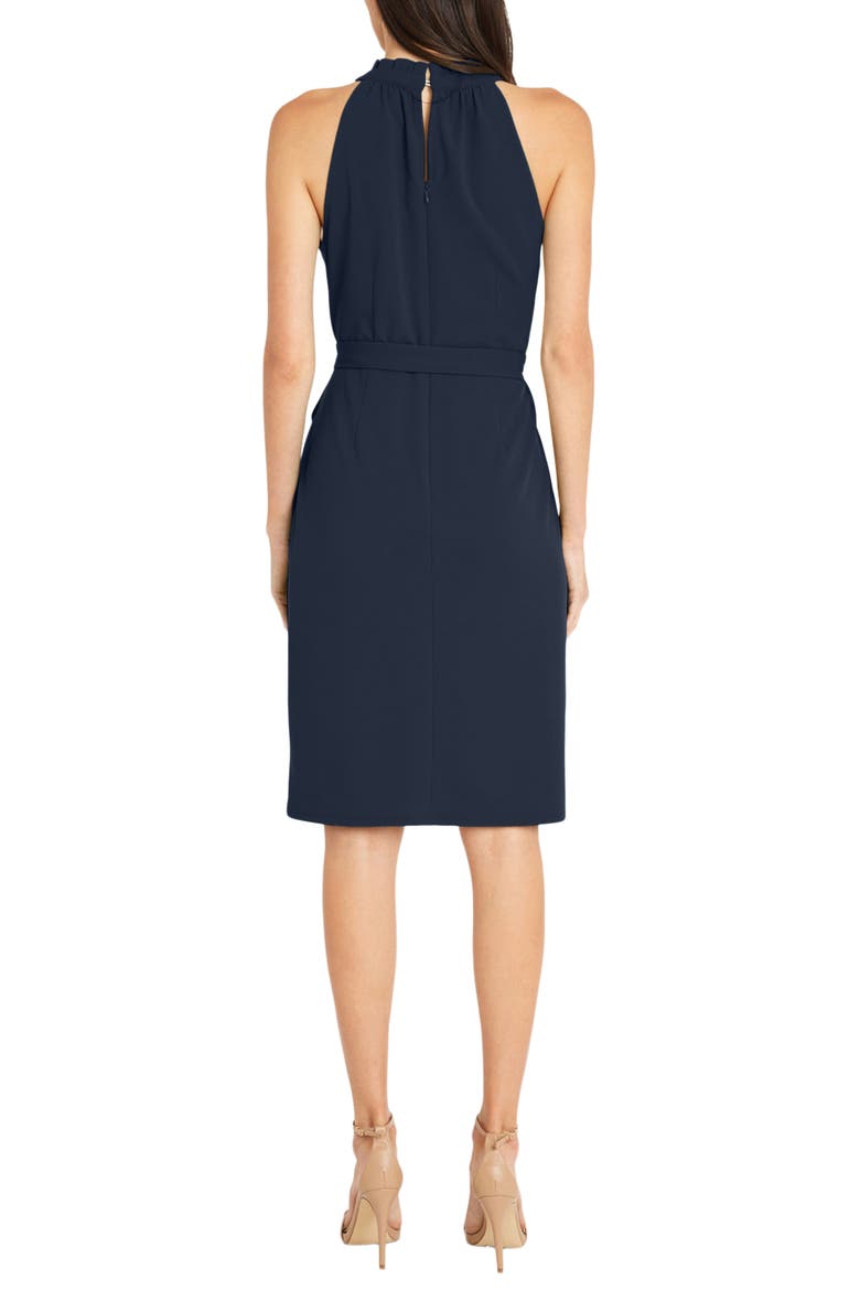 Sleeveless Tie Waist Sheath Dress, Alternate, color, NAVY