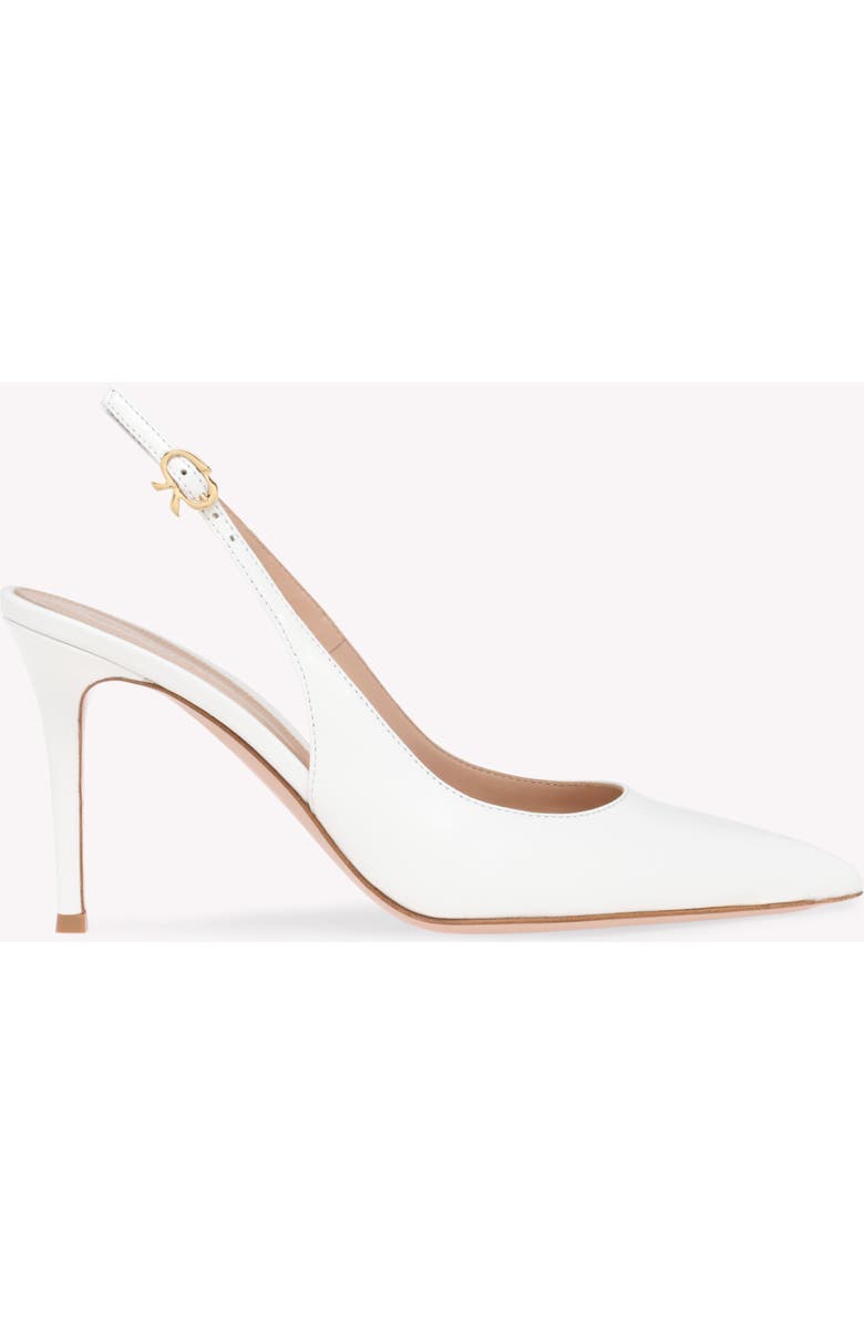 Gianvito Rossi Ribbon Sling 85, Main, color, White Nappa