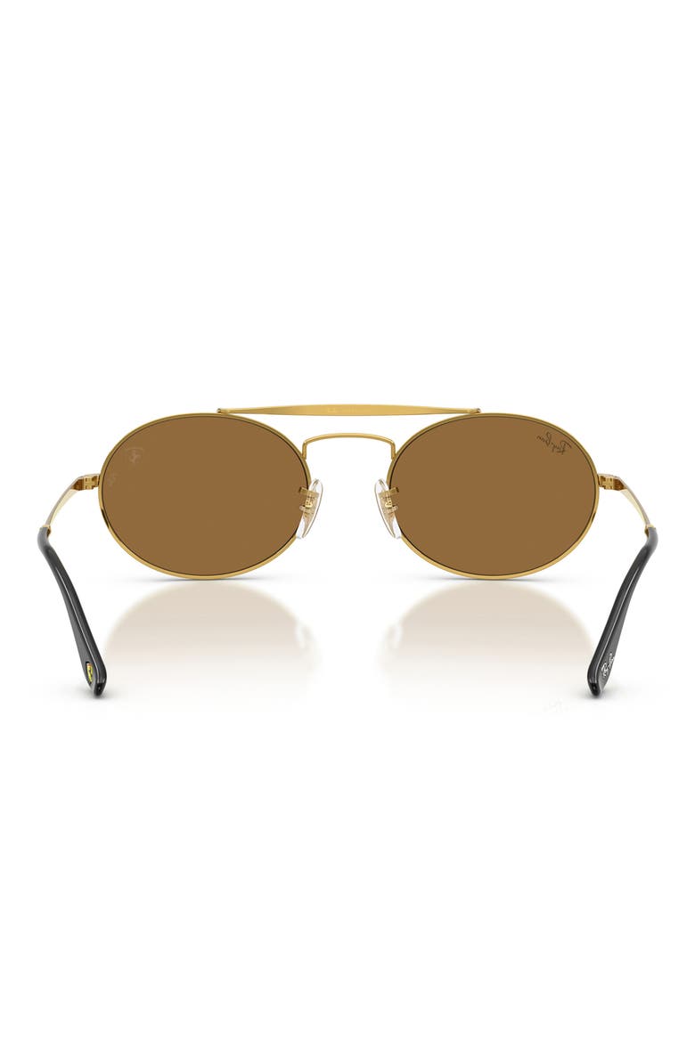 54mm Ferrari Oval Sunglasses, Alternate, color, LEGEND GOLD / BROWN