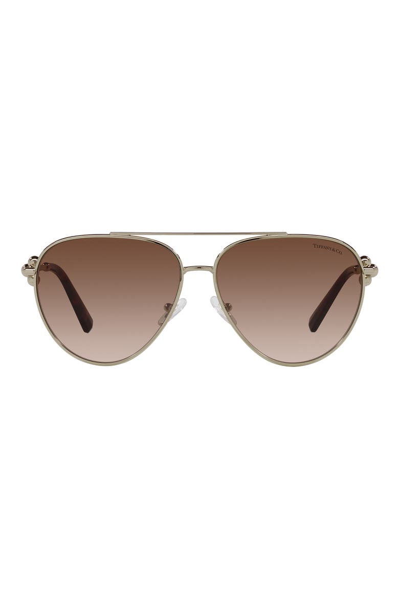 59mm Gradient Pilot Sunglasses, Main, color, PALE GOLD