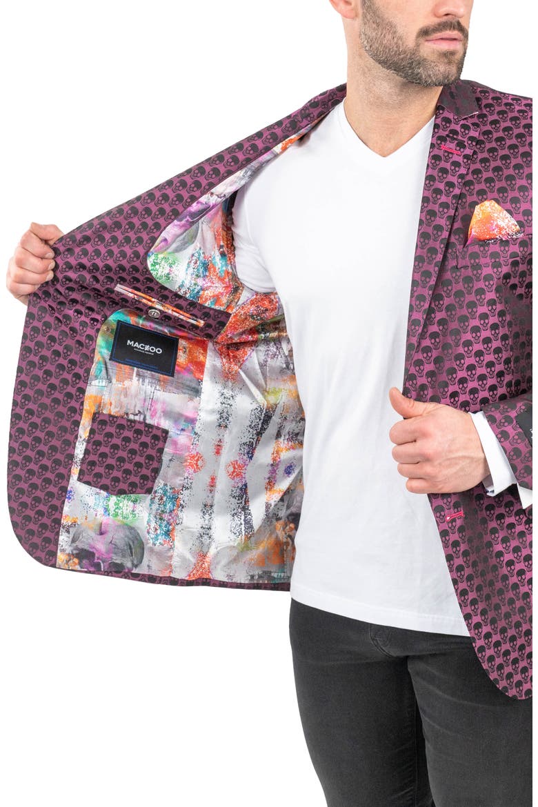 Skullrepeat Pink Jacquard Blazer, Alternate, color, PINK