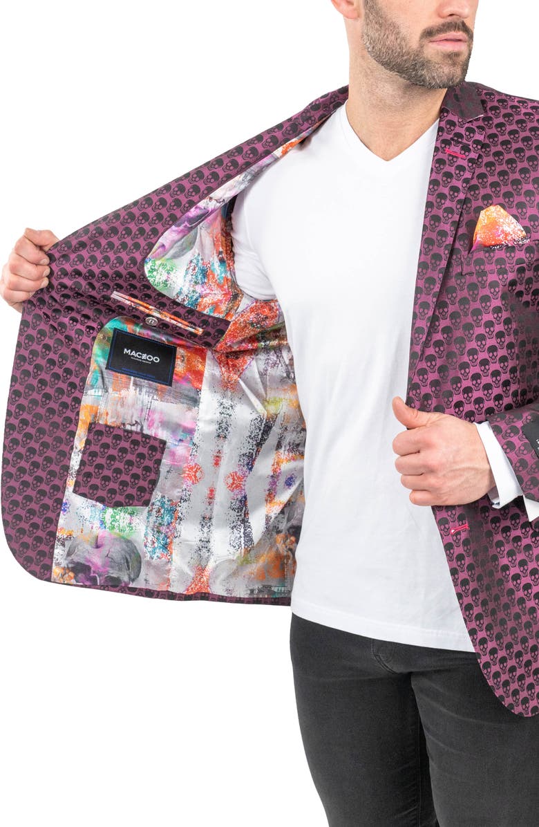 Maceoo Skullrepeat Pink Jacquard Blazer, Alternate, color, Pink