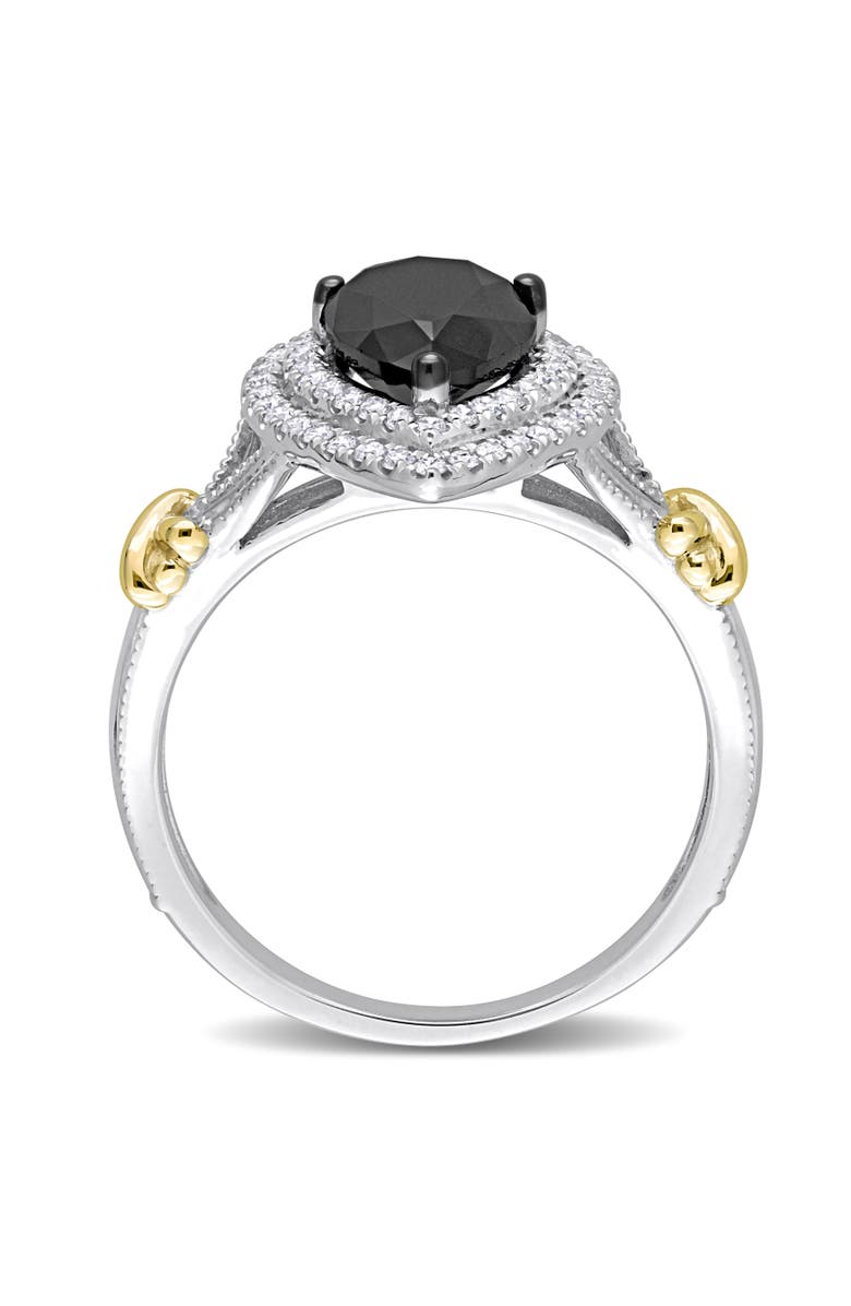 Julianna B. Black & White Diamond Pear Halo Ring 14k, Alternate, color, Black Diamond