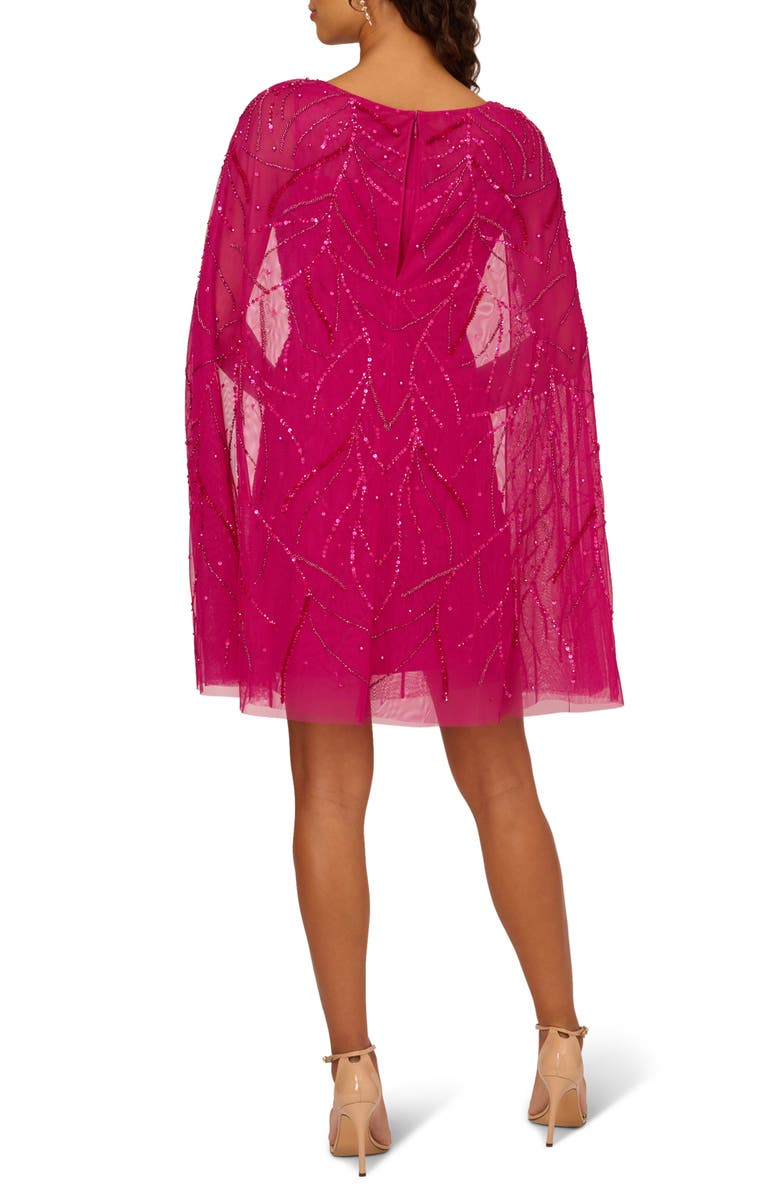 Adrianna Papell Beaded Cape Sleeve Cocktail Dress, Alternate, color,