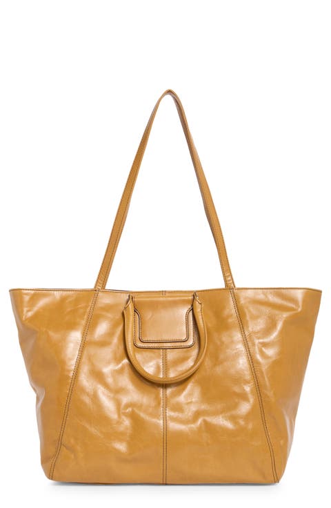 Sheila East/West Leather Tote