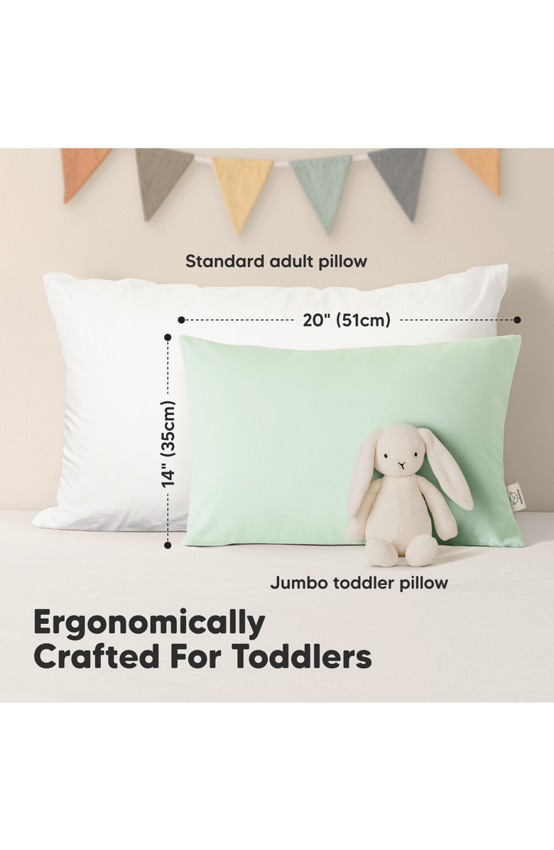 KeaBabies 2-Pack Jumbo Toddler Pillows, Alternate, color, Soft White