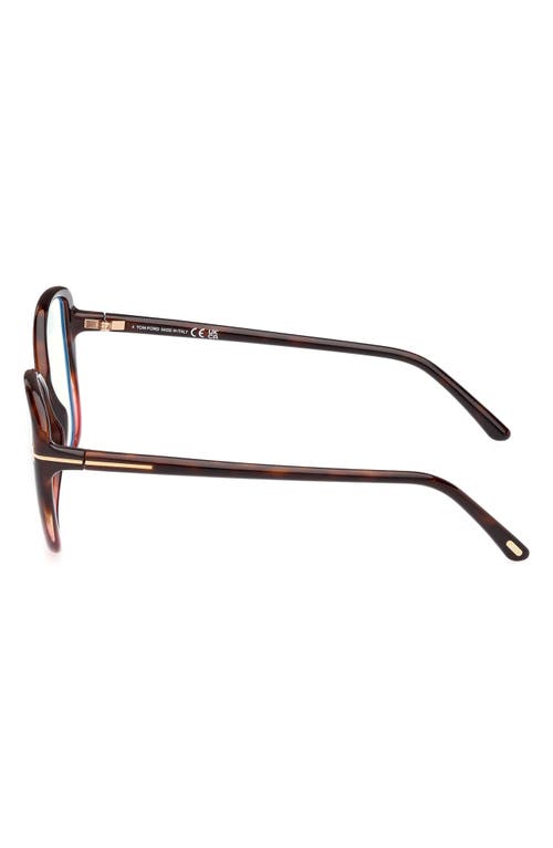 Tom Ford 55mm Butterfly Blue Light Blocking Optical Glasses In Purple