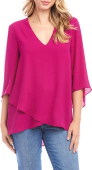 Karen Kane Asymmetrical Crepe Top