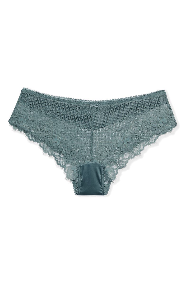 Etam Brilliance Lace Shorty Panties, Alternate, color, Teal