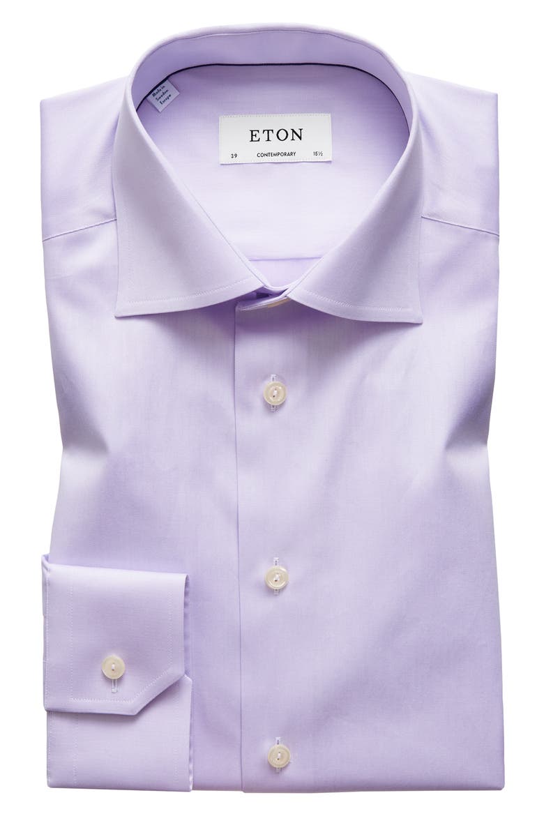 Contemporary Fit Twill Dress Shirt, Alternate, color, PURPLE