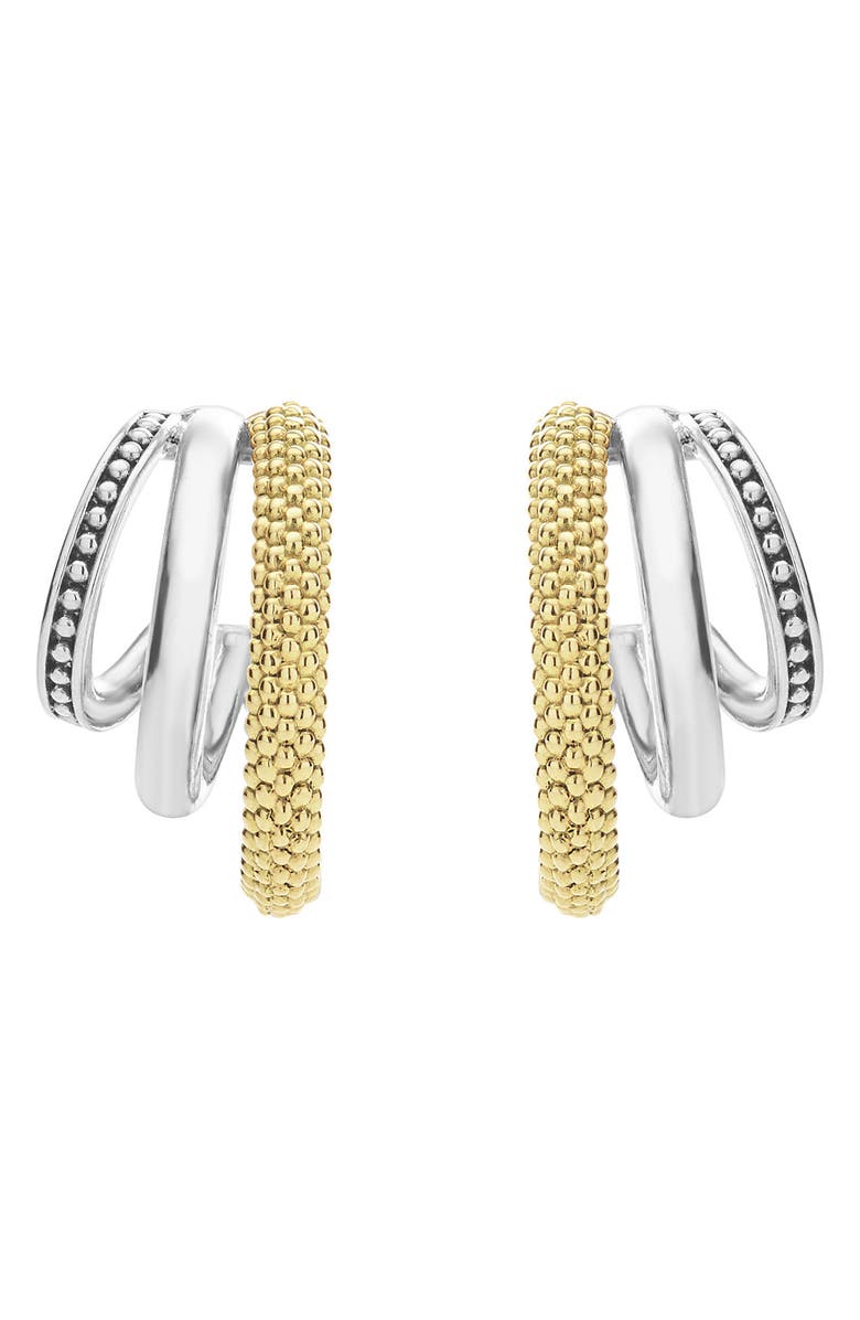 LAGOS Caviar Lux Hoop Earrings, Main, color, Two-Tone