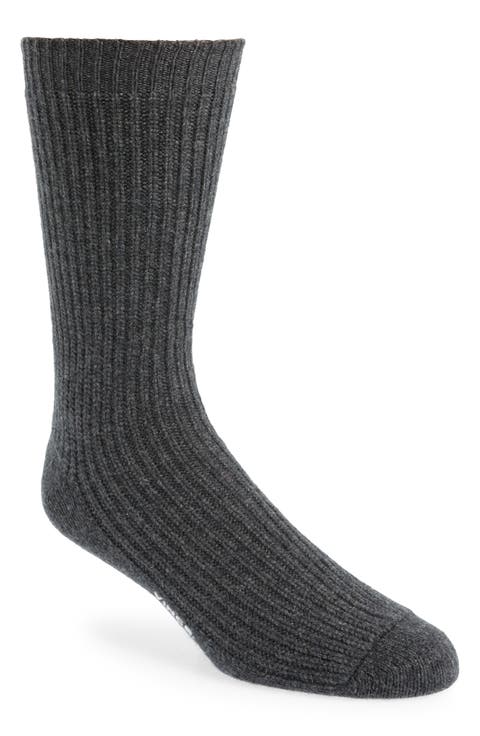 Shaker Knit Wool & Cashmere Crew Socks