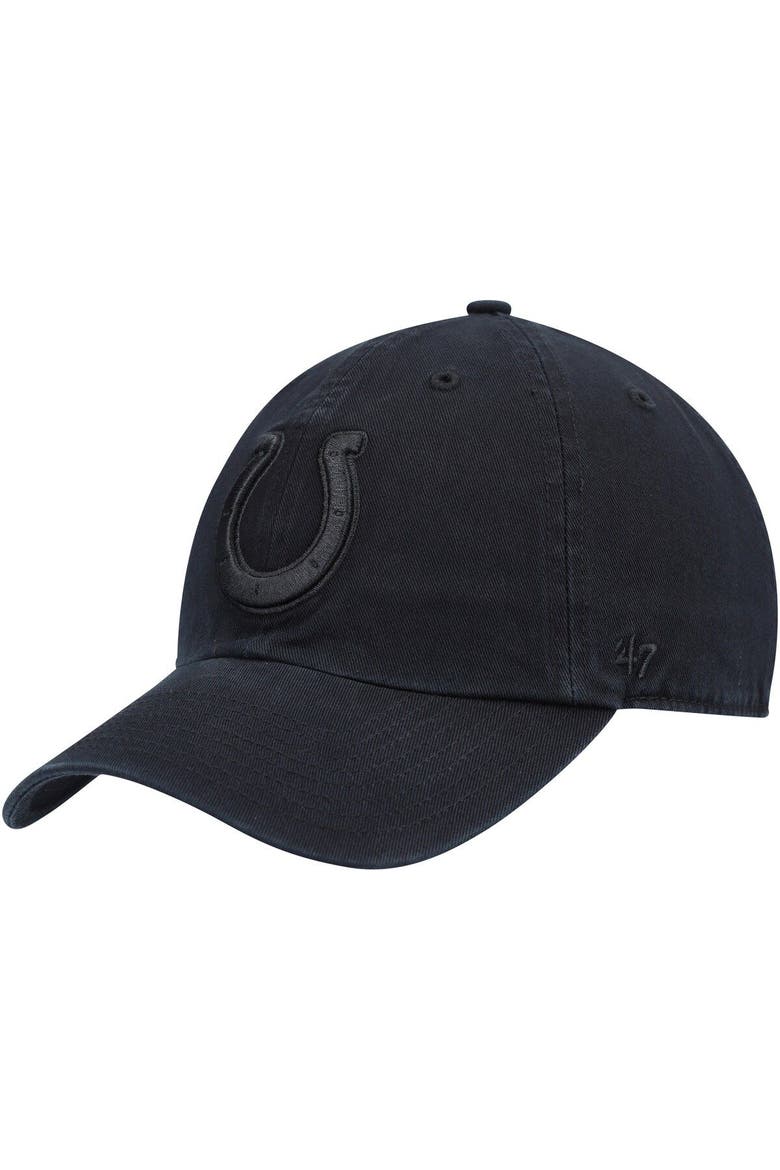 Men's '47 Black Indianapolis Colts Team Tonal Clean Up Adjustable Hat, Main, color, Black