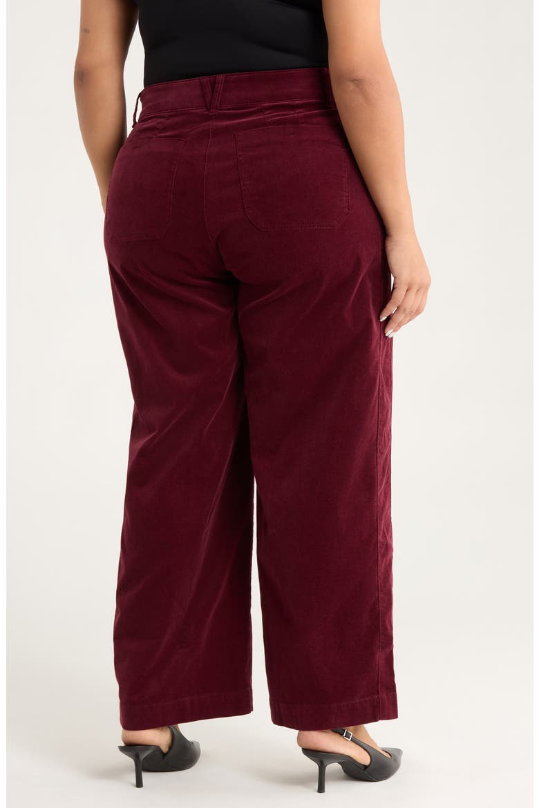 Emma Patch Pocket High Waist Wide Leg Corduroy Pants, Alternate, color, PLUM