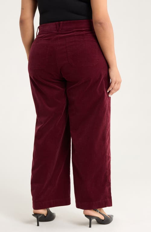 Wit & Wisdom Emma 'ab'solution Patch Pocket High Waist Wide Leg Corduroy Pants In Purple