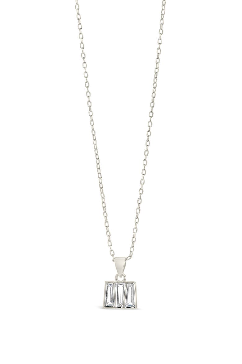 Colsie CZ Pendant Necklace, Main, color, SILVER