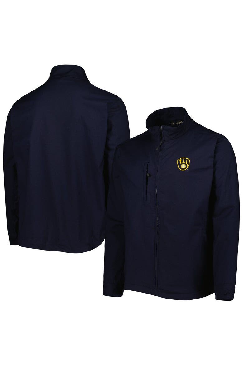 Men's Dunbrooke Navy Milwaukee Brewers Journey Tri-Blend Full-Zip Jacket, Main, color, Navy
