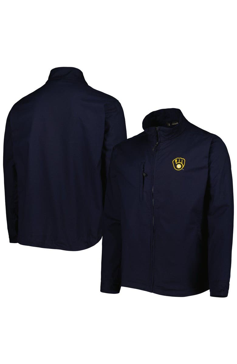 DUNBROOKE Men's Dunbrooke Navy Milwaukee Brewers Journey Tri-Blend Full-Zip Jacket, Main, color, Navy