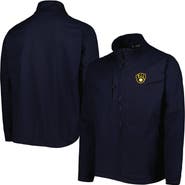 DUNBROOKE Men's Dunbrooke Navy Milwaukee Brewers Journey Tri-Blend Full-Zip Jacket