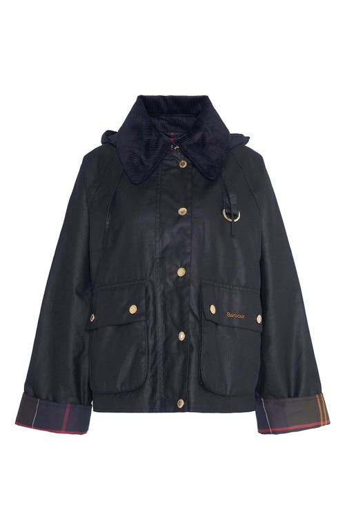 Barbour Reighton Spey Waxed Jacket In Black/classic