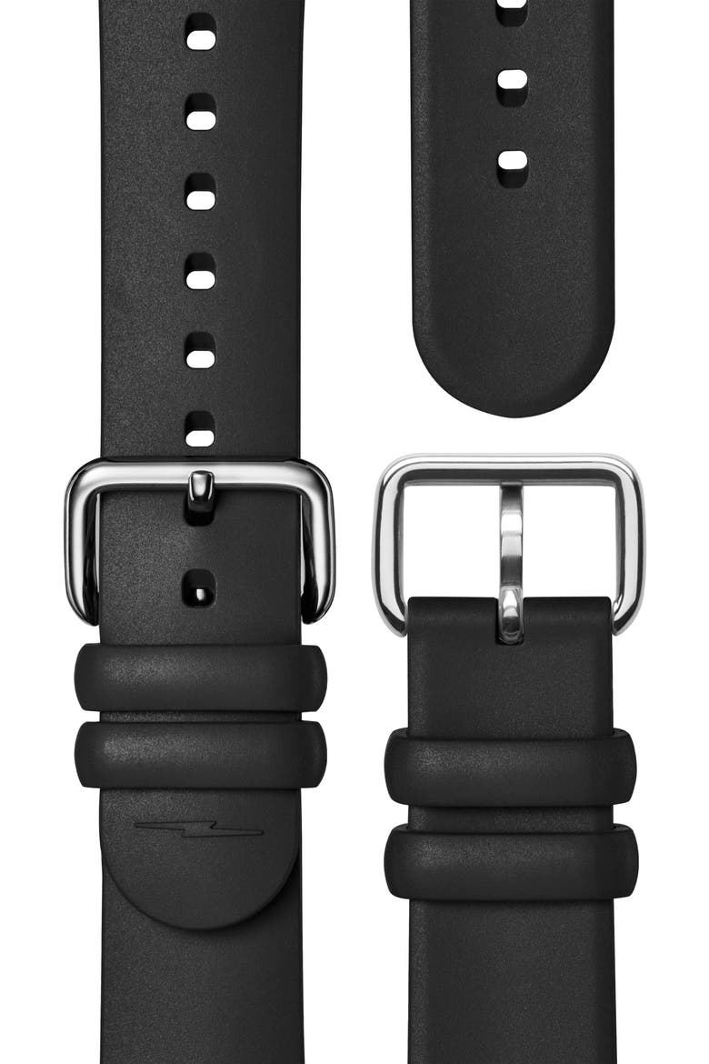 Detrola Rubber Strap Watch, 41mm, Alternate, color, BLACK