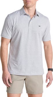 vineyard vines Stripe Sankaty Short Sleeve Performance Polo