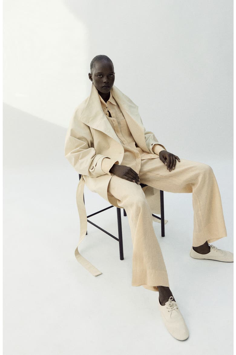 Straight Leg Linen Blend Pants, Alternate, color, PASTEL YELLOW