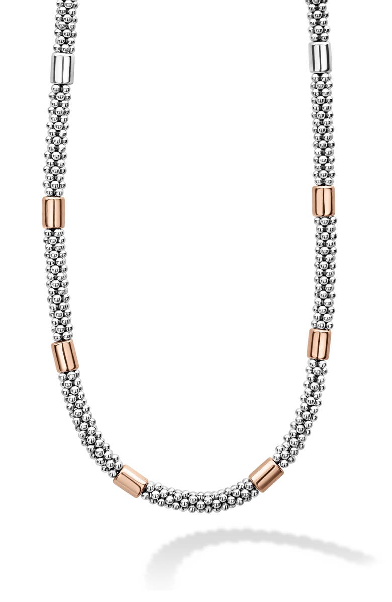 LAGOS Sterling Silver & 18K Gold Rope Necklace, Alternate, color, 