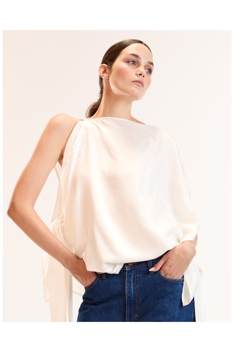 Windswept Tie Top, Main, color, White